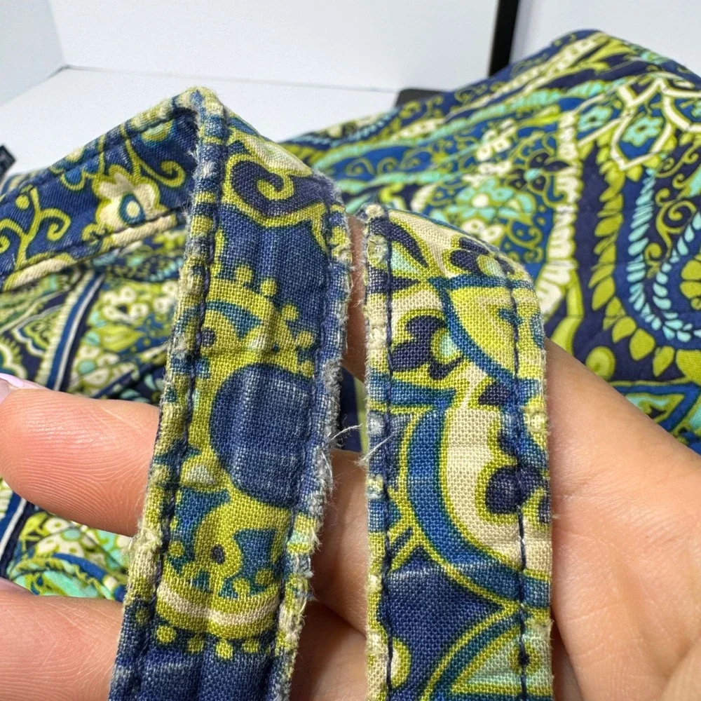 Vera Bradley Rhythm‎ and Blues Green Paisley Quilted Cotton Tote Shoulder Bag